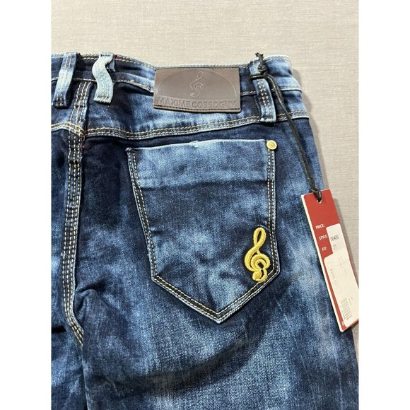 Maxime Cossoguy Jeans Womens 27 Blue Denim Pocketed Belted Zip Ladies 27x33 - Picture 9 of 14